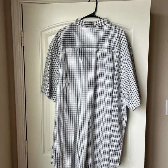 Plaid black white Izod button down shirt. - Picture 3 of 3